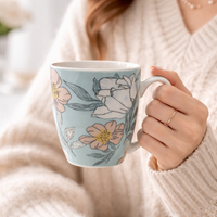 Cuire Floral Ceramic Coffee Mug | Mug for Him & Her | Perfect for Gifting | 350ml (Set of 1)