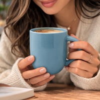 Cuire Solid Blue Colour Ceramic Coffee Mug | Mug for Him & Her | Perfect for Gifting | 250ml (Set of 1)