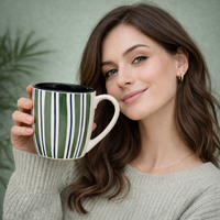 Cuire Wave White Ceramic Coffee Mug | Mug for Him & Her | Perfect for Gifting | 580ml (Set of 1)
