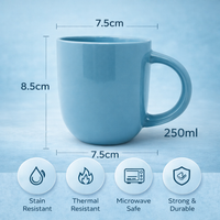Cuire Solid Blue Colour Ceramic Coffee Mug | Mug for Him & Her | Perfect for Gifting | 250ml (Set of 1)