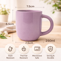 Cuire Solid Lavender Colour Ceramic Coffee Mug | Mug for Him & Her | Perfect for Gifting | 250ml (Set of 1)