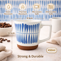 Cuire Blue Large Print Ceramic Coffee Mug | Mug for Him & Her | Perfect for Gifting | 450ml (Set of 1)