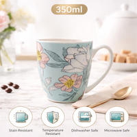 Cuire Floral Ceramic Coffee Mug | Mug for Him & Her | Perfect for Gifting | 350ml (Set of 1)