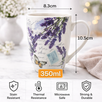 Cuire Ceramic Floral Coffee Mug | Mug for Him & Her | Perfect for Gifting | 350ml (Set of 1)